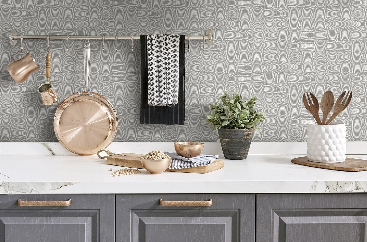 Organic Squares Geometric Premium Peel and Stick Removable Wallpaper