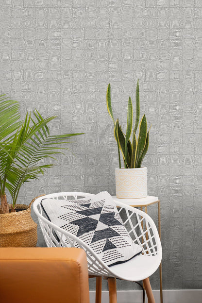 Organic Squares Geometric Premium Peel and Stick Removable Wallpaper