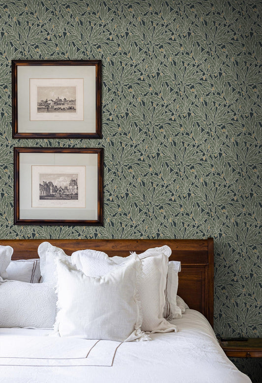 Berry and Leaf Vintage Premium Peel and Stick Removable Wallpaper