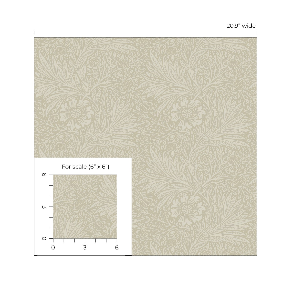 Marigold Garden Vintage Premium Peel and Stick Removable Wallpaper