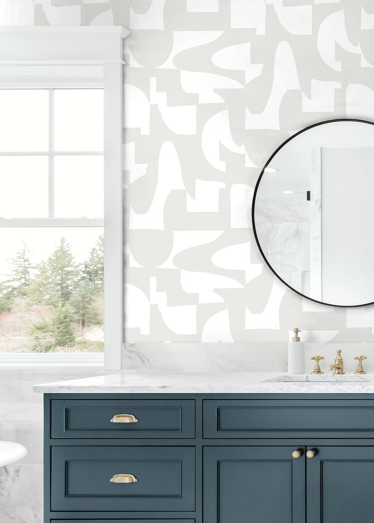 Organic Geometric Premium Peel and Stick Removable Wallpaper