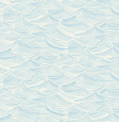 Bayside Waves Coastal Peel and Stick Removable Wallpaper