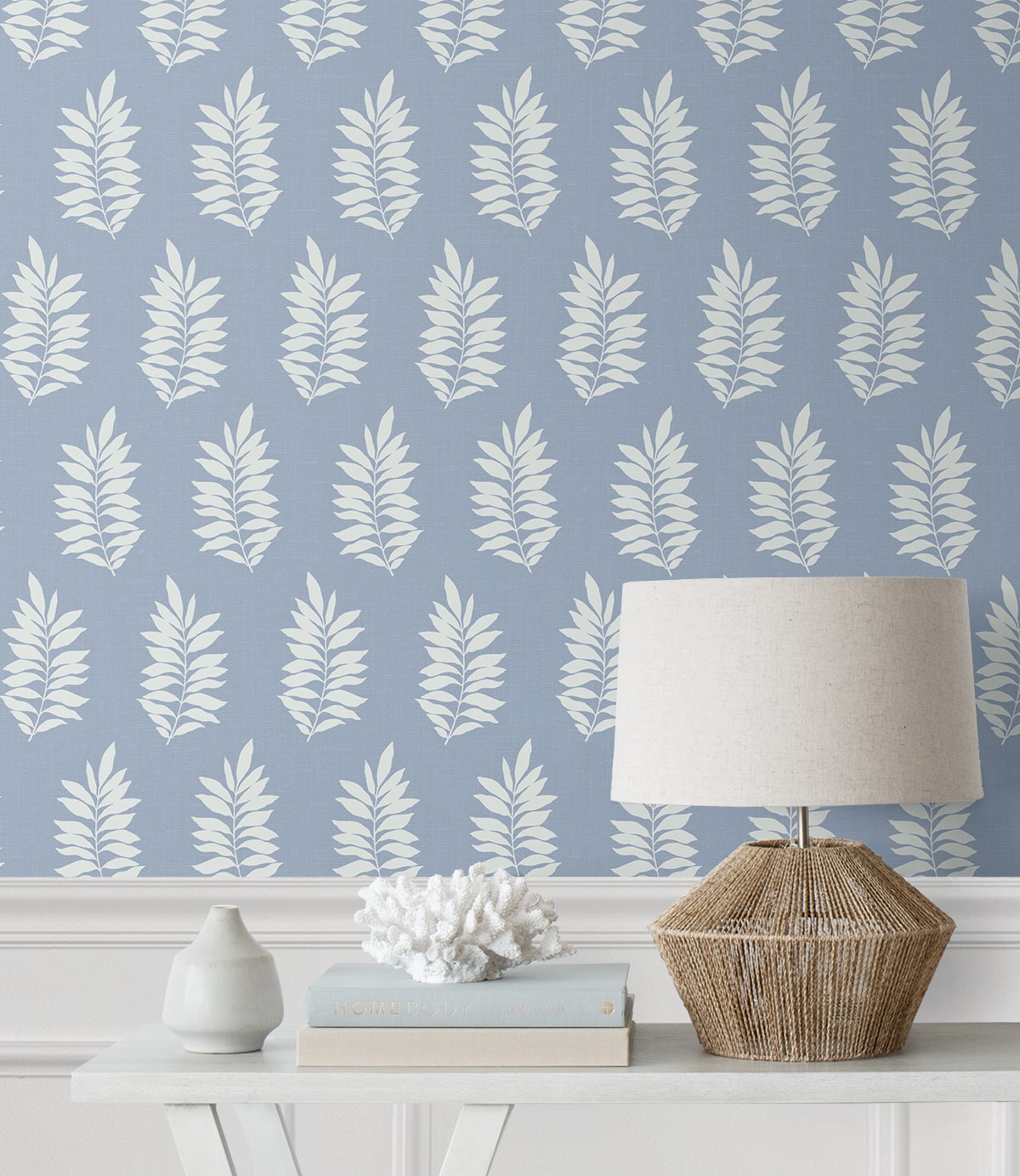 Pinnate Leaf Silhouette Premium Peel and Stick Removable Wallpaper