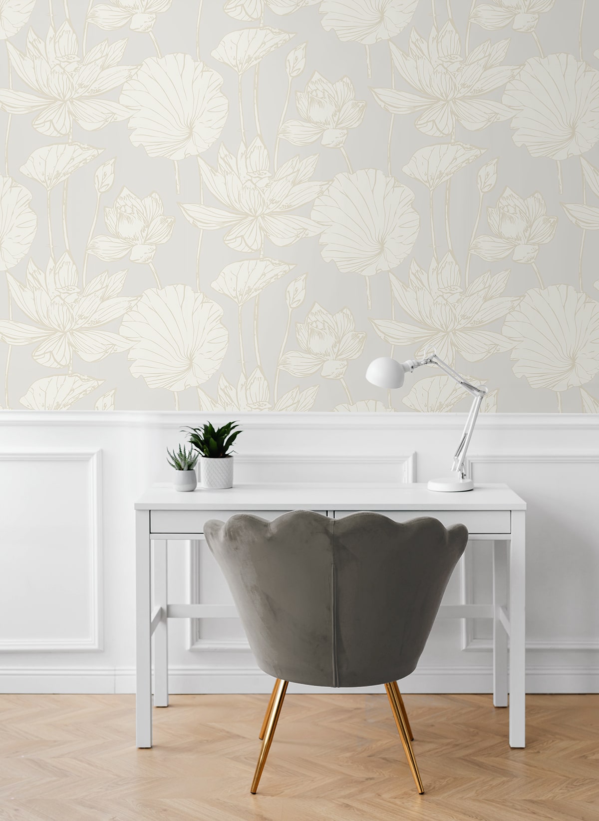 Lotus Garden Floral Premium Peel and Stick Removable Wallpaper