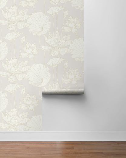 Lotus Garden Floral Premium Peel and Stick Removable Wallpaper