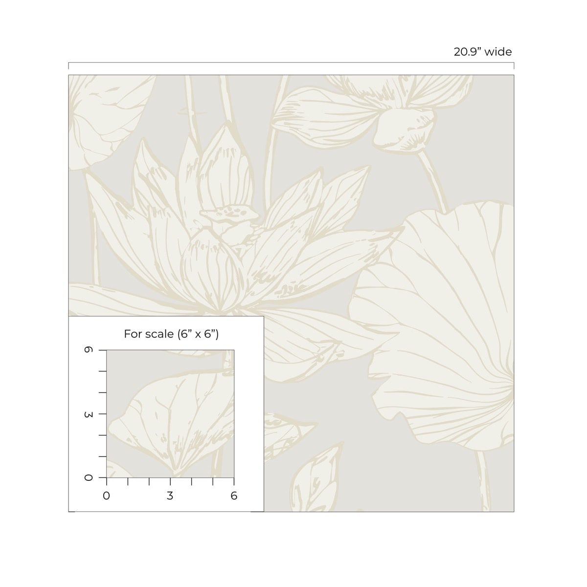 Lotus Garden Floral Premium Peel and Stick Removable Wallpaper