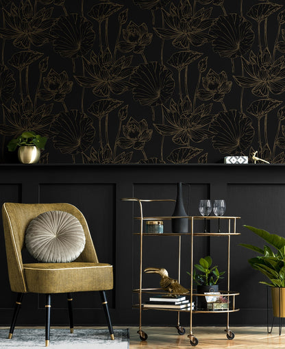 Lotus Garden Floral Premium Peel and Stick Removable Wallpaper