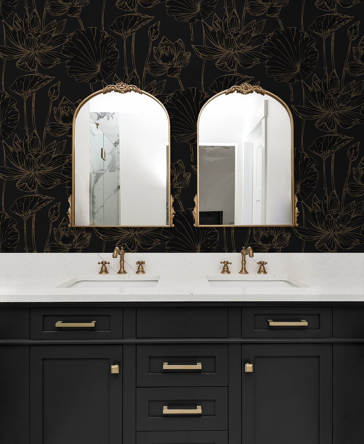 Lotus Garden Floral Premium Peel and Stick Removable Wallpaper