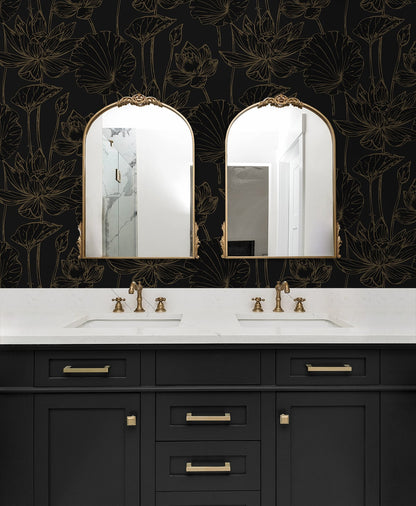 Lotus Garden Floral Premium Peel and Stick Removable Wallpaper