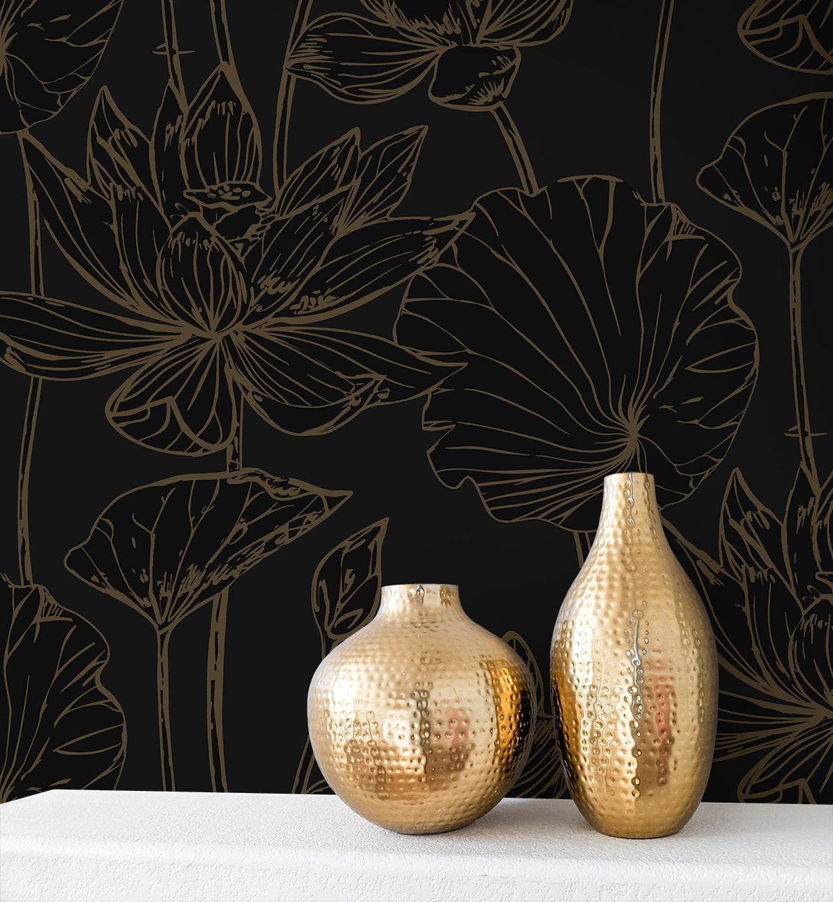 Lotus Garden Floral Premium Peel and Stick Removable Wallpaper