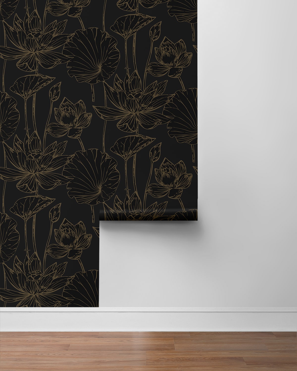 Lotus Garden Floral Premium Peel and Stick Removable Wallpaper