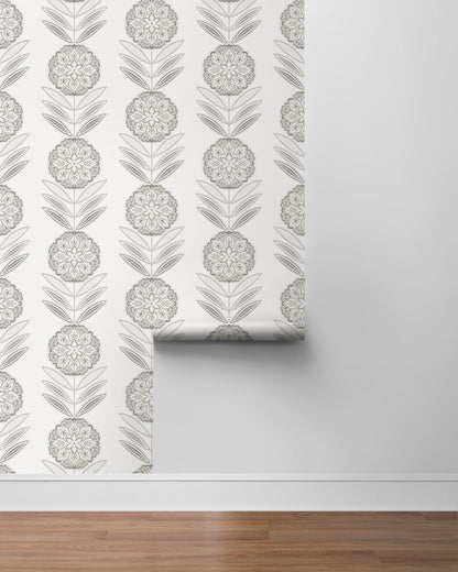 Folk Flowers Premium Peel and Stick Removable Wallpaper