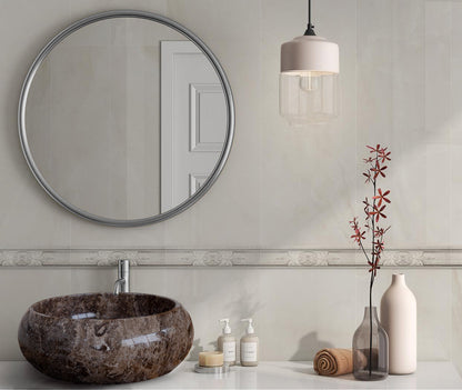 Narcist Brown Marble Vessel Sink High-Gloss Polished