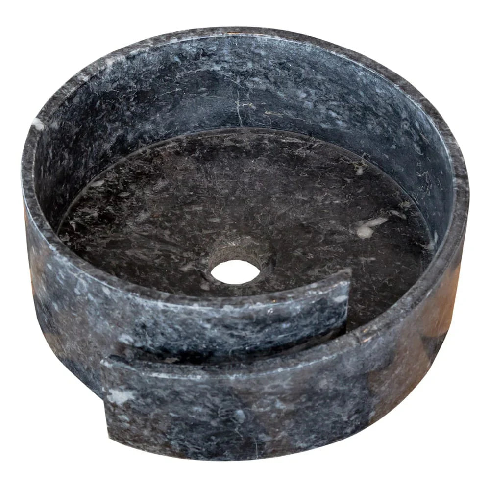 Natural Stone Black Marble Design Above Vanity Bathroom Sink Polished