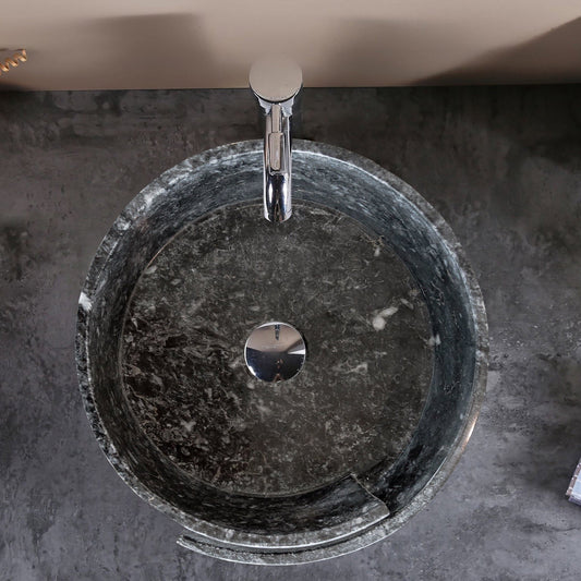 Natural Stone Black Marble Design Above Vanity Bathroom Sink Polished
