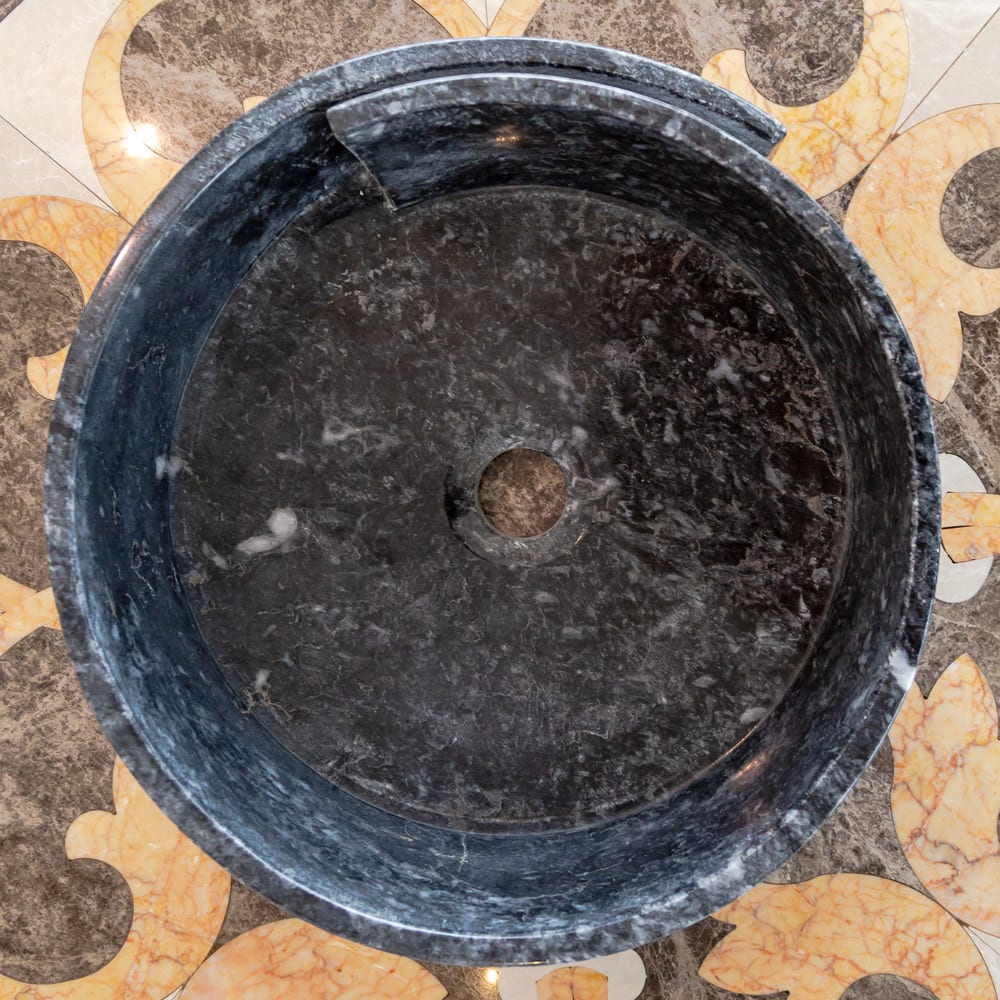 Natural Stone Black Marble Design Above Vanity Bathroom Sink Polished