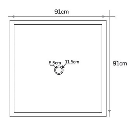 Noce Brown Travertine Square Shower Base Hand-carved from Solid Travertine Block (W)36" (L)36"