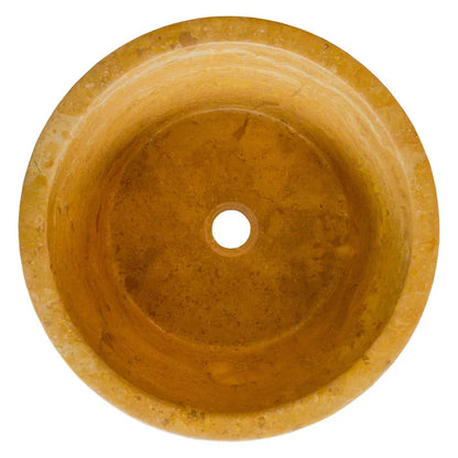 Oasis Gold Travertine Natural Stone Above Vanity Tapered Bathroom Sink Honed (D)16" (H)6"