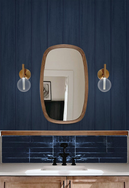 Faux Wood Panel Prepasted Wallpaper