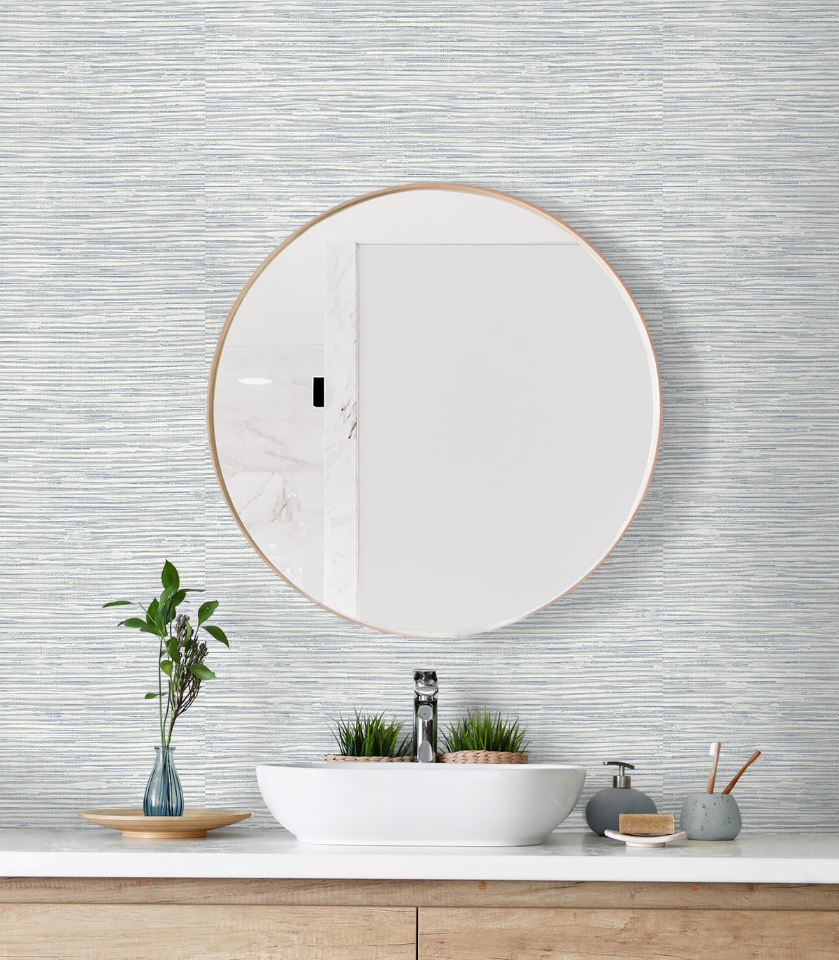 Southport Faux Grasscloth Prepasted Wallpaper