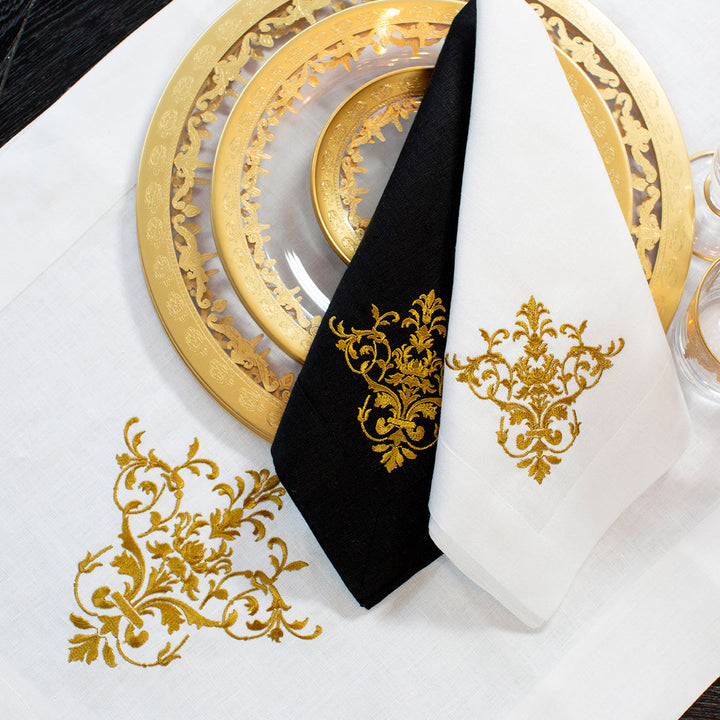 Victorian Table Runner White and Gold