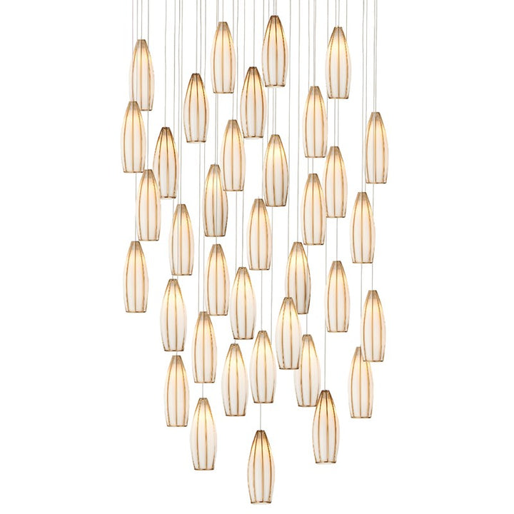 Parish 36-Light Round Multi-Drop Light Chandelier by Currey and Company