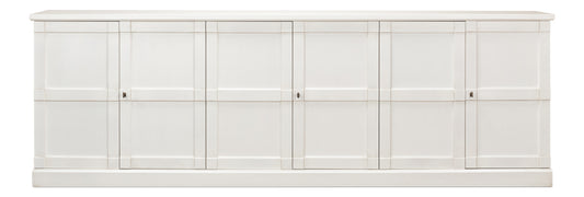 Luciana 6 Wood Drawer Buffet Cortina White - Free Shipping
