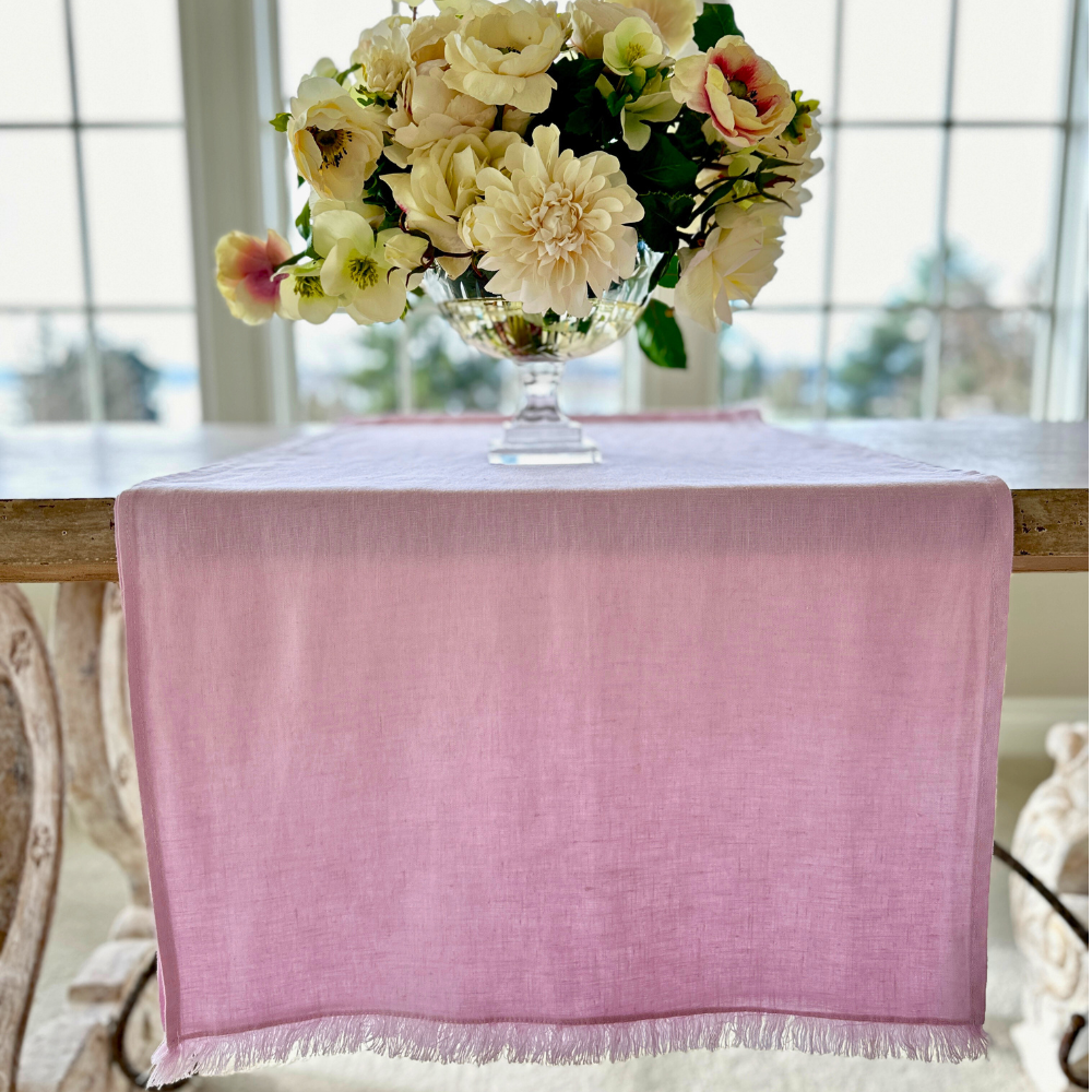 Lilac Table Runner with Fringe