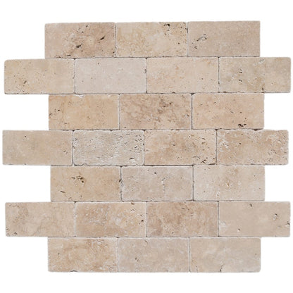 Riverbed Walnut Travertine Tumbled Floor and Wall Tile - Livfloors Collection