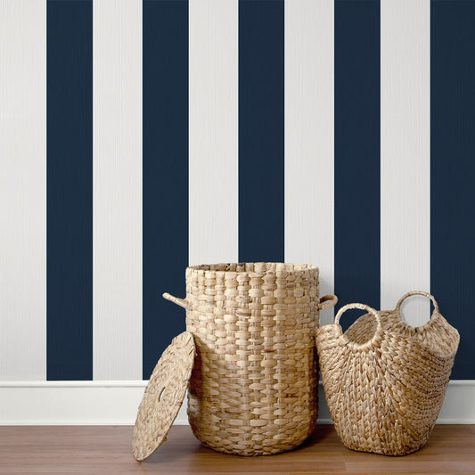 Summer House Dylan Striped Stringcloth Unpasted Wallpaper