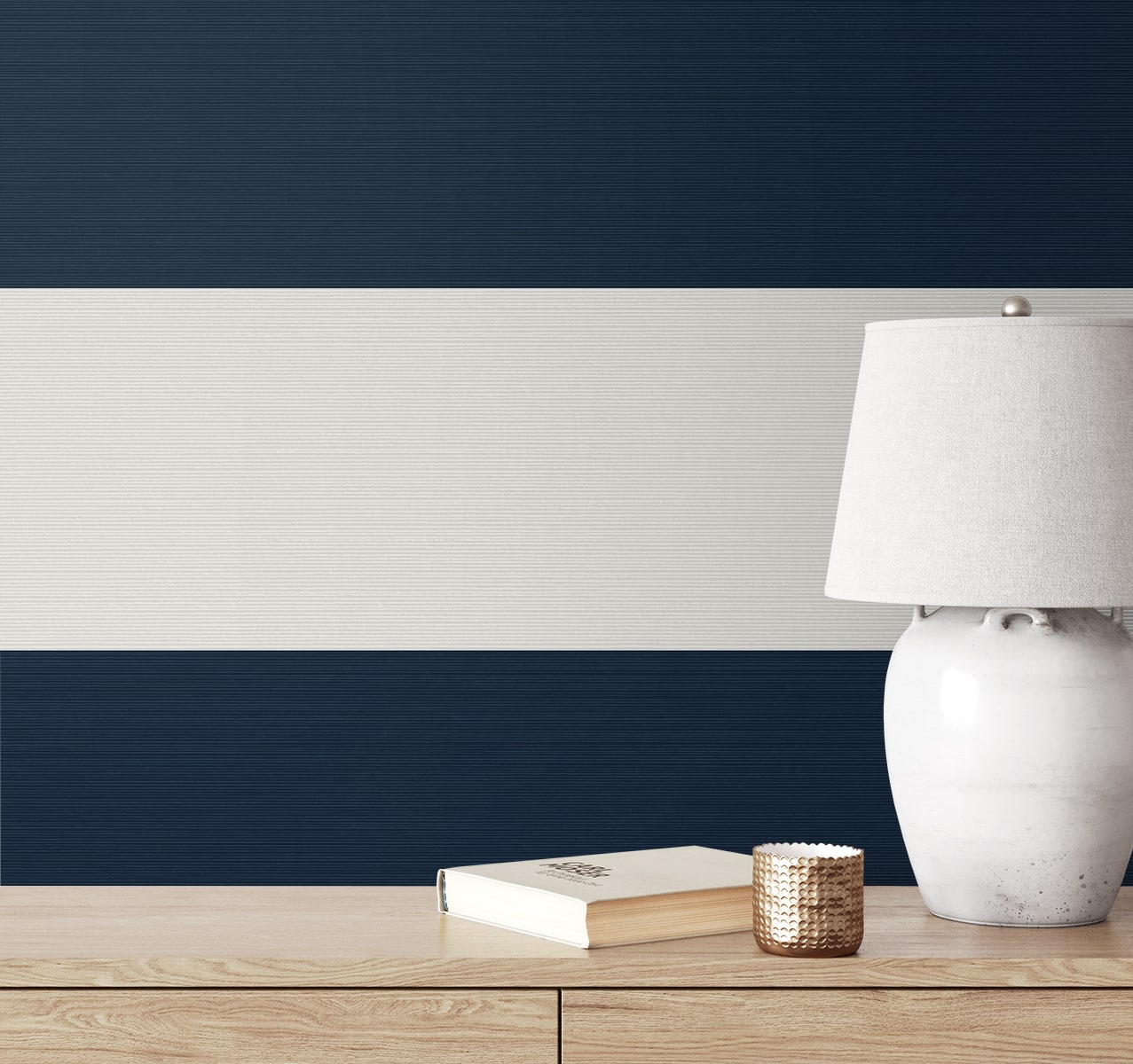 Summer House Dylan Striped Stringcloth Unpasted Wallpaper