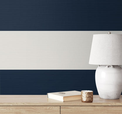 Summer House Dylan Striped Stringcloth Unpasted Wallpaper