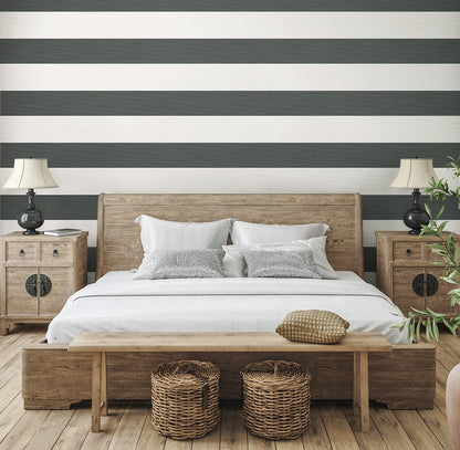 Summer House Dylan Striped Stringcloth Unpasted Wallpaper