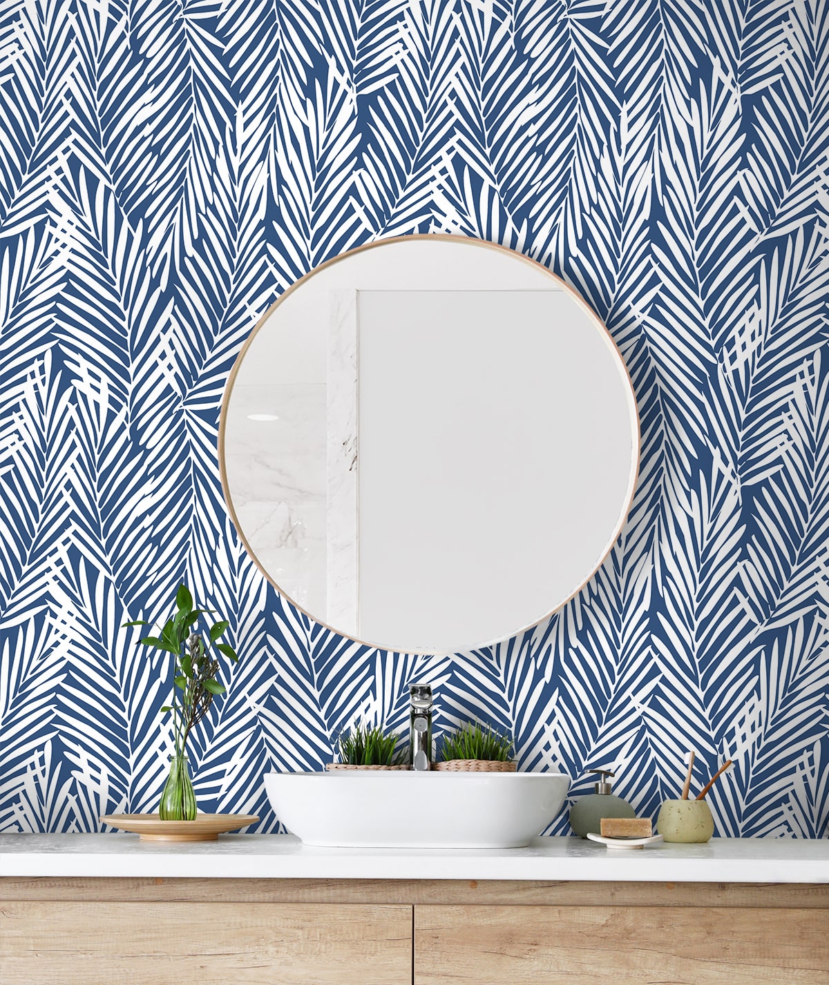 Mod Palm Botanical Peel and Stick Removable Wallpaper