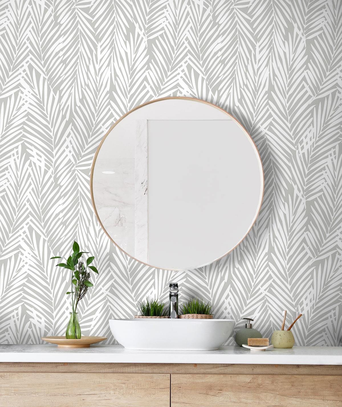 Mod Palm Botanical Peel and Stick Removable Wallpaper
