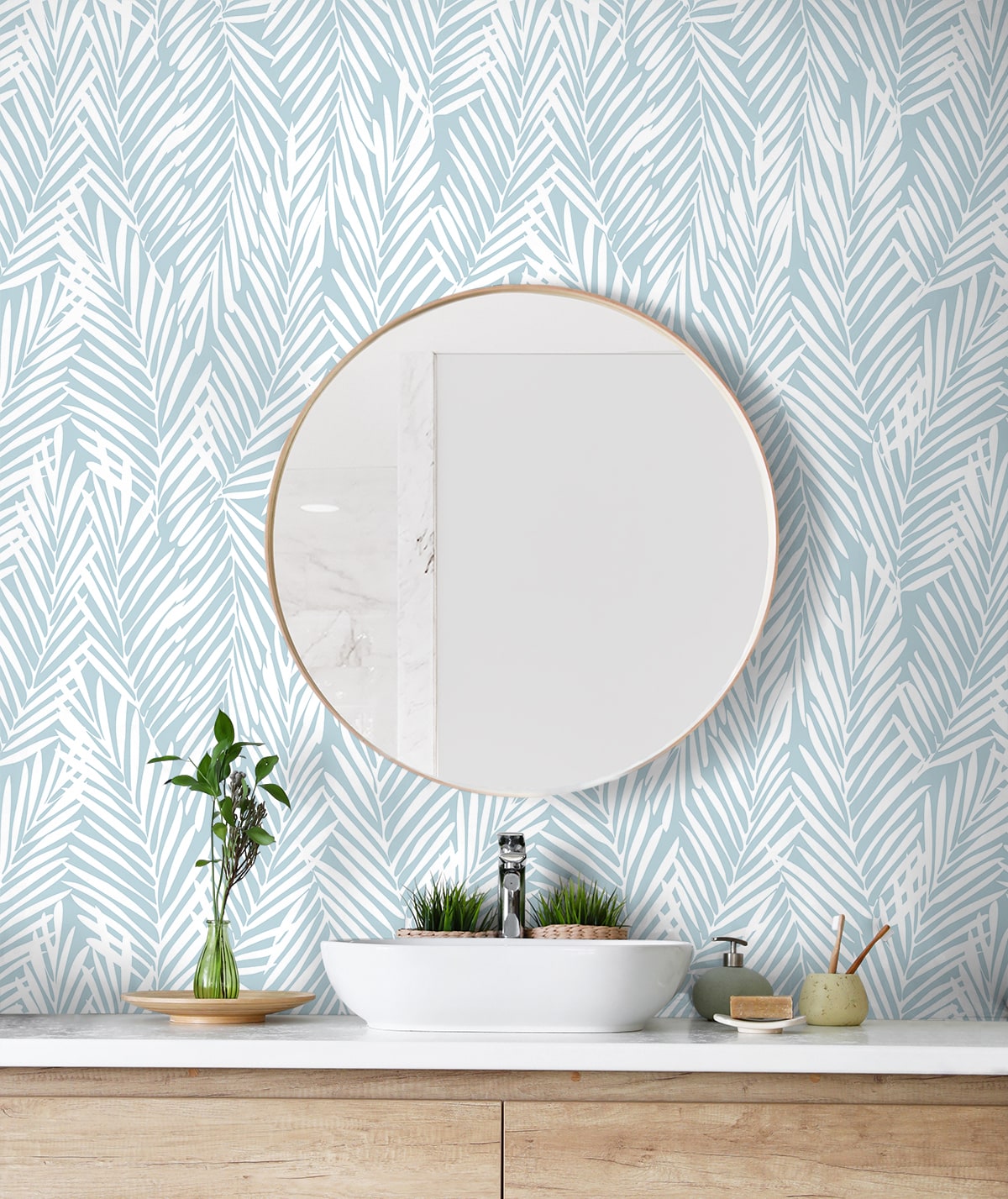 Mod Palm Botanical Peel and Stick Removable Wallpaper