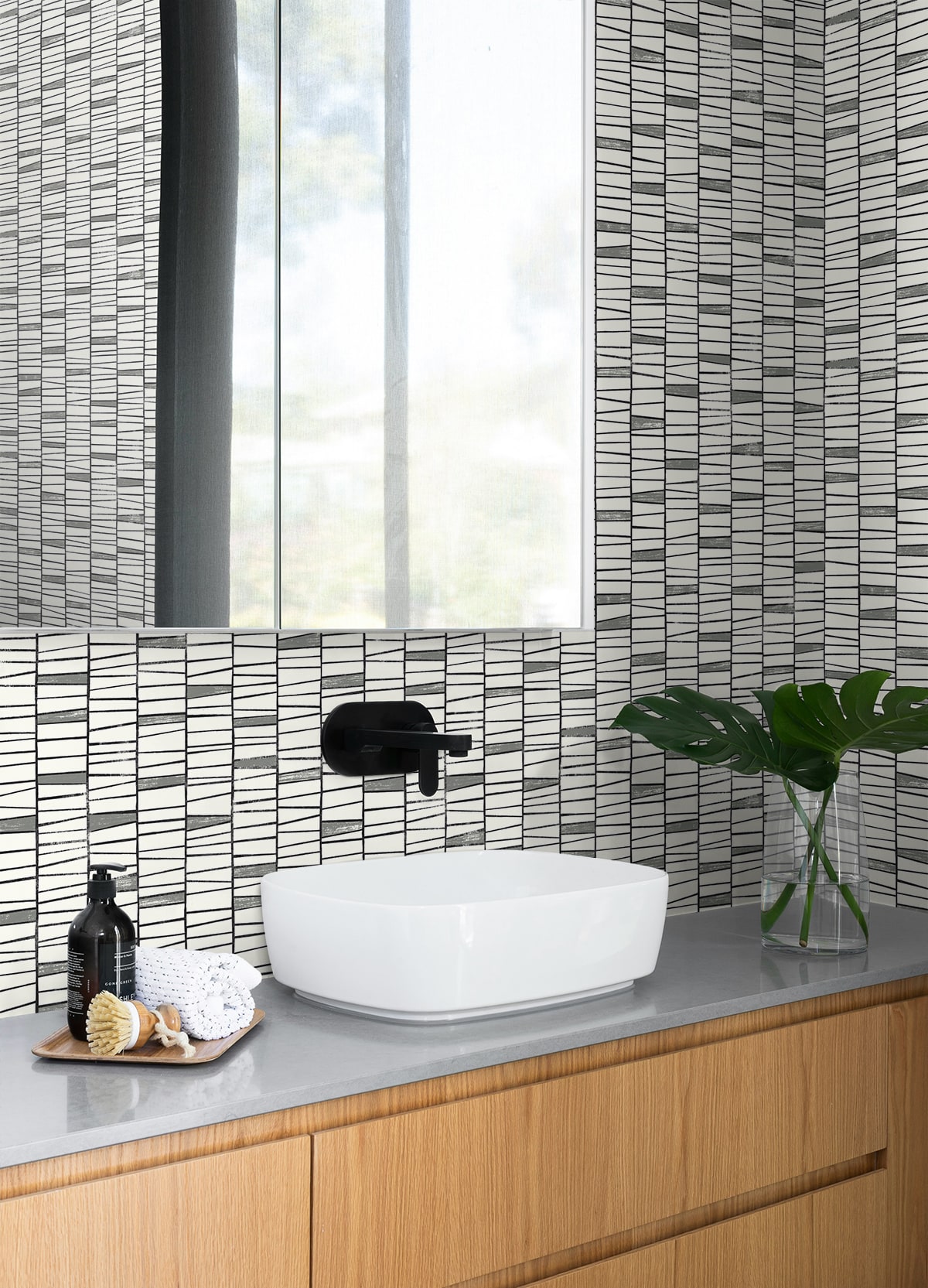 Organic Stripe Contemporary Peel and Stick Removable Wallpaper