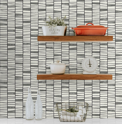 Organic Stripe Contemporary Peel and Stick Removable Wallpaper