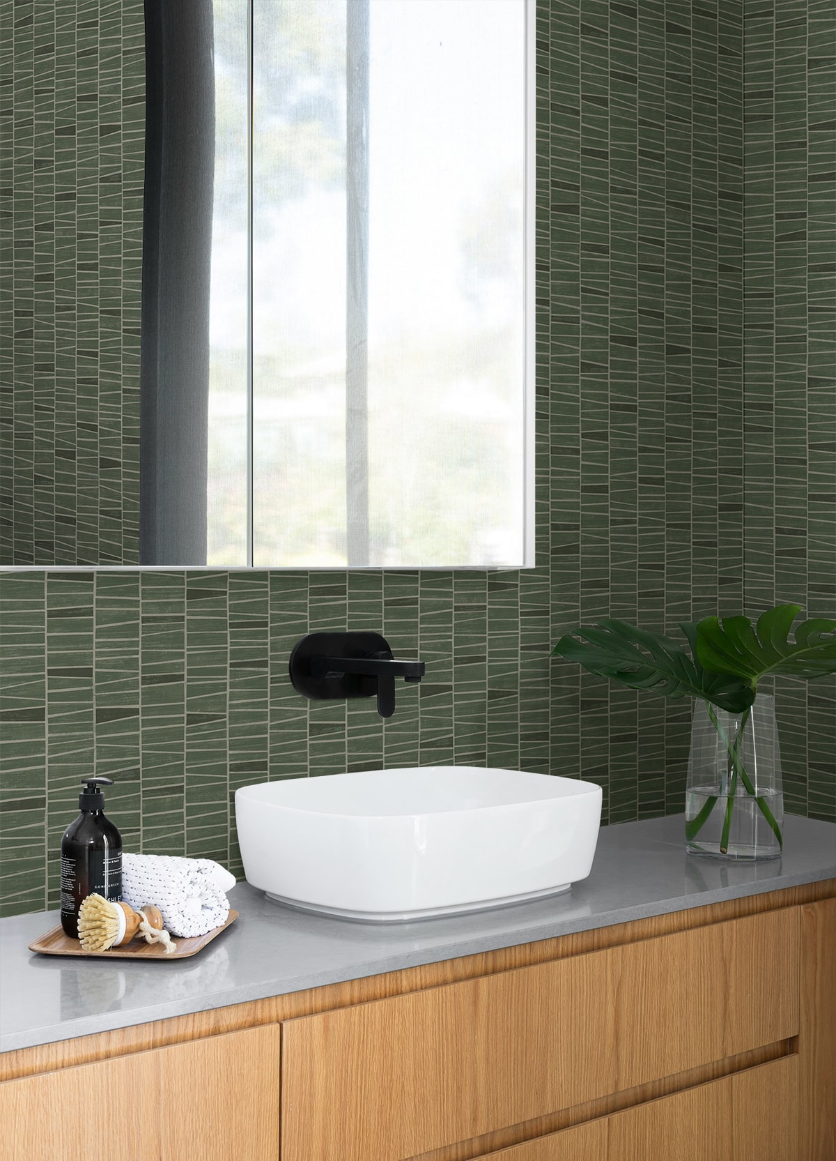 Organic Stripe Contemporary Peel and Stick Removable Wallpaper