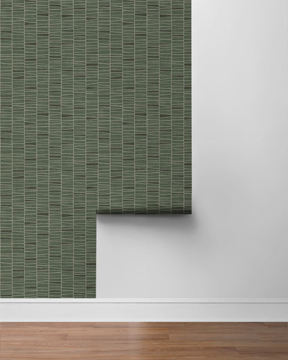 Organic Stripe Contemporary Peel and Stick Removable Wallpaper