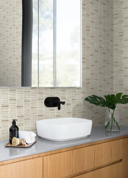 Organic Stripe Contemporary Peel and Stick Removable Wallpaper