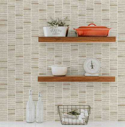 Organic Stripe Contemporary Peel and Stick Removable Wallpaper
