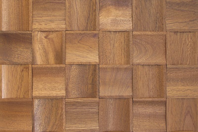 Sapele Prolate Mesh-mounted Wood Mosaic Wall Tile - Livfloors Collection