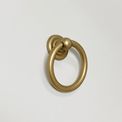 Round "Capri" Brushed Gold Cup Drawer Pull, Ring Pull or Cabinet Knob