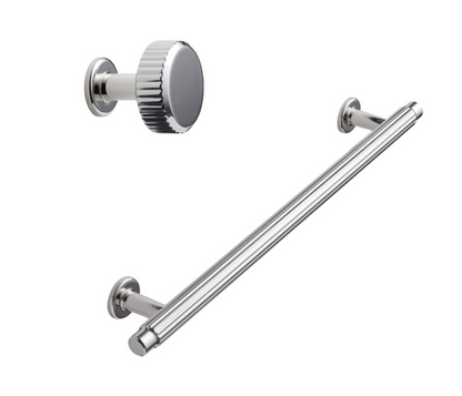 Polished Nickel "Villa" Fluted Cabinet Knobs and Pulls