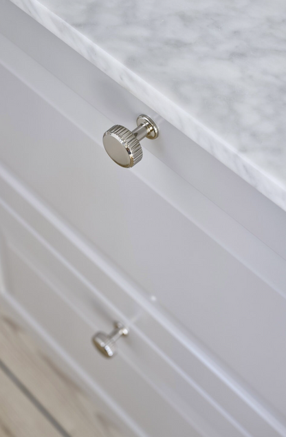 Polished Nickel "Villa" Fluted Cabinet Knobs and Pulls