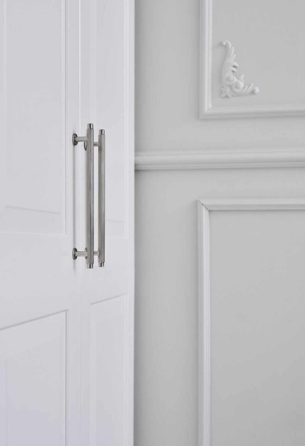 Polished Nickel "Villa" Fluted Cabinet Knobs and Pulls