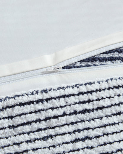 Two-Tone Snug Ribbed Bamboo Duvet Cover