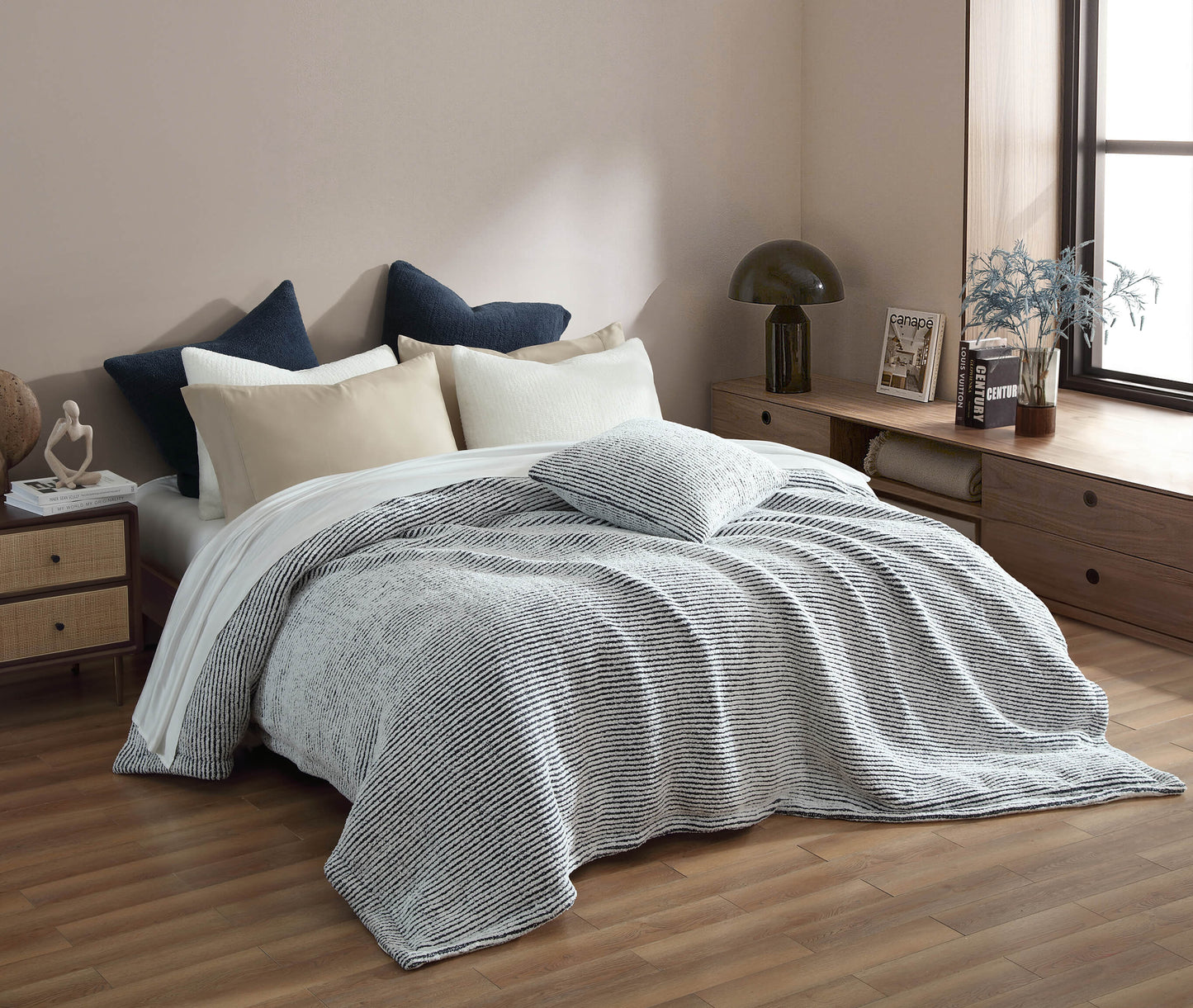 Two-Tone Snug Ribbed Bamboo Duvet Cover