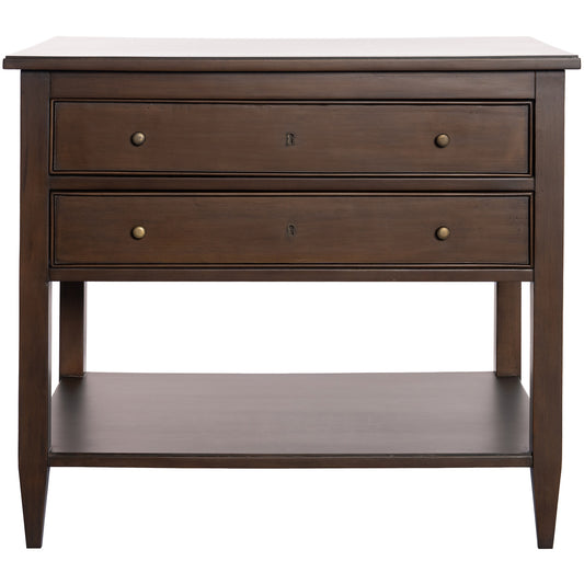 Brown 2 Shelf Table W/Drawer